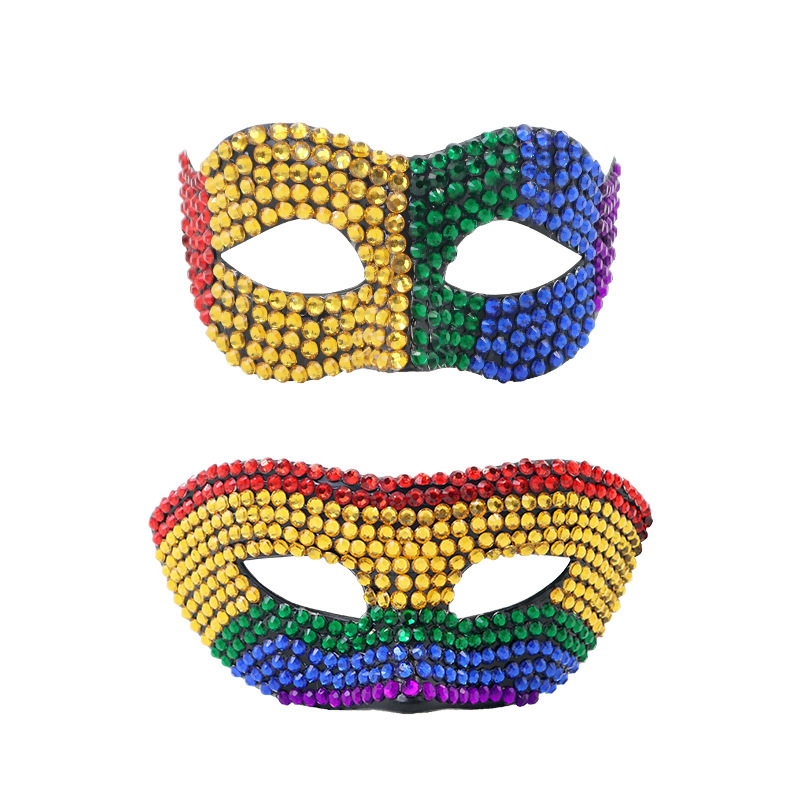 Carnaval transfronterizo máscaras de mitad de cara de diamante máscaras de pareja de cara de zorro de diamante de Halloween