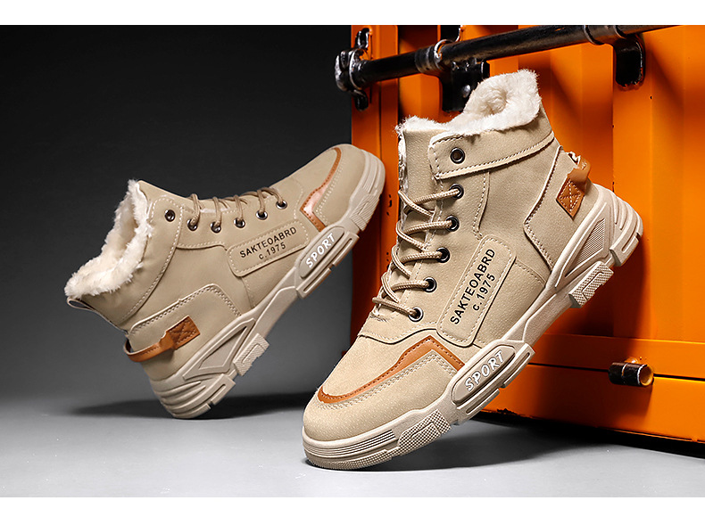 Herren Winter Schneestiefel Wasserdicht Rutschfest High-Top Thermogefüttert Freizeitschuhe Für Outdoor-Wandern_voghion.com