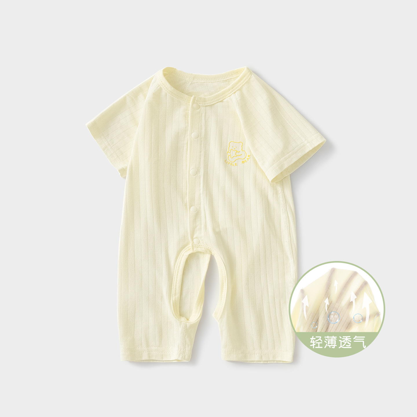 Unisomas de verano para bebés mangas cortas delgadas transpirables pijamas de entrepierna abierta ropa de verano bebé