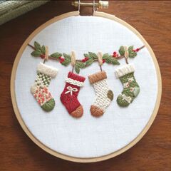 跨境新品Christmas Embroidery KIT圣诞套件材料包英文针法说明