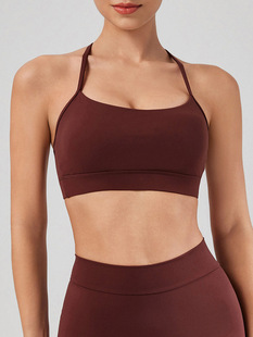 European and American Y-shaped beautiful back yoga suit for women's fitness running outdoor shock-proof tight bra quick-drying sports underwear