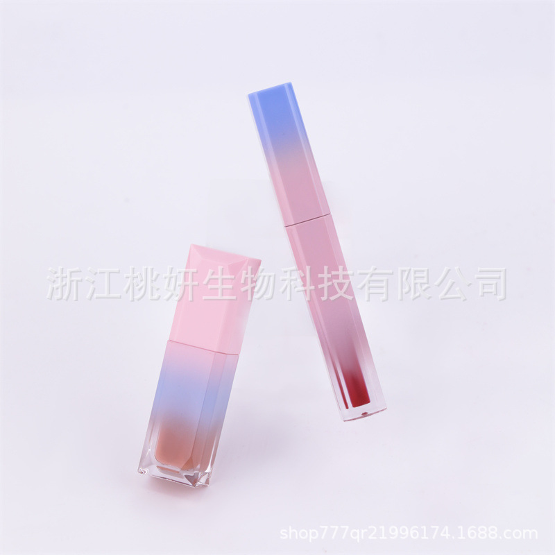 Blue double-sided lip gloss, raincoat, gradient