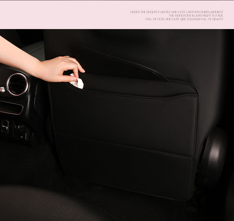 Multifunctional Nappa Leather Car Seat Anti-Kick Pad, Car Rear Seat Supplies Protective Pad, Car Seat Back Anti-Dirty and Anti-Kick