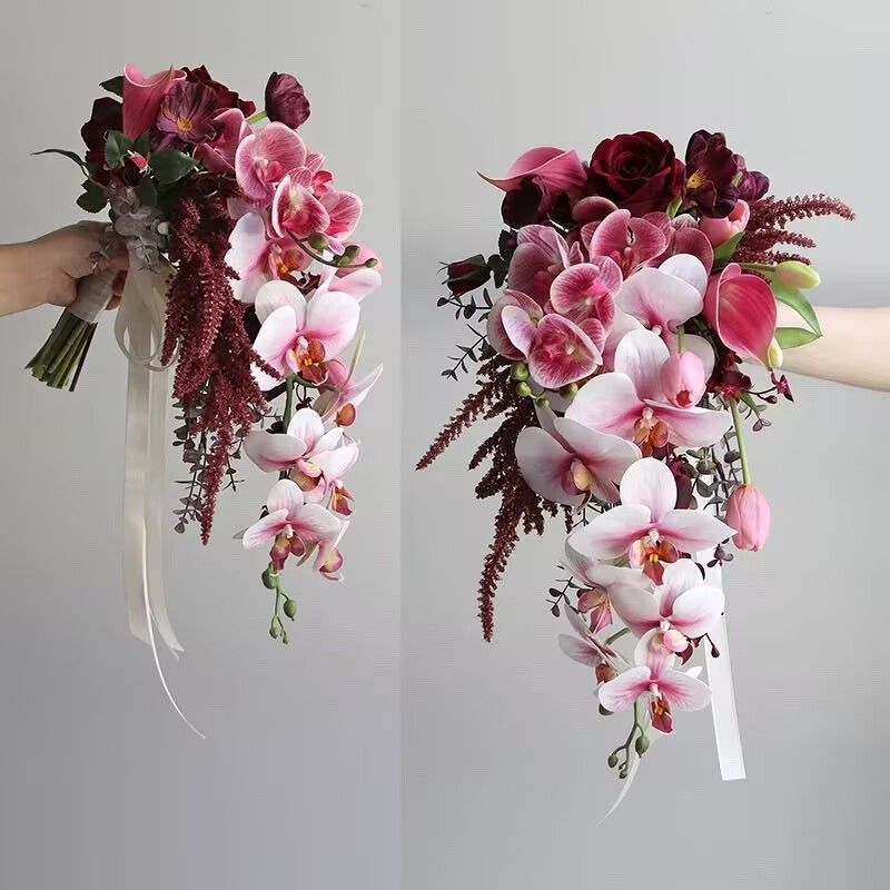 批发手捧花假花 瀑布水滴款新娘花束结婚摄影花家居台面|undefined
