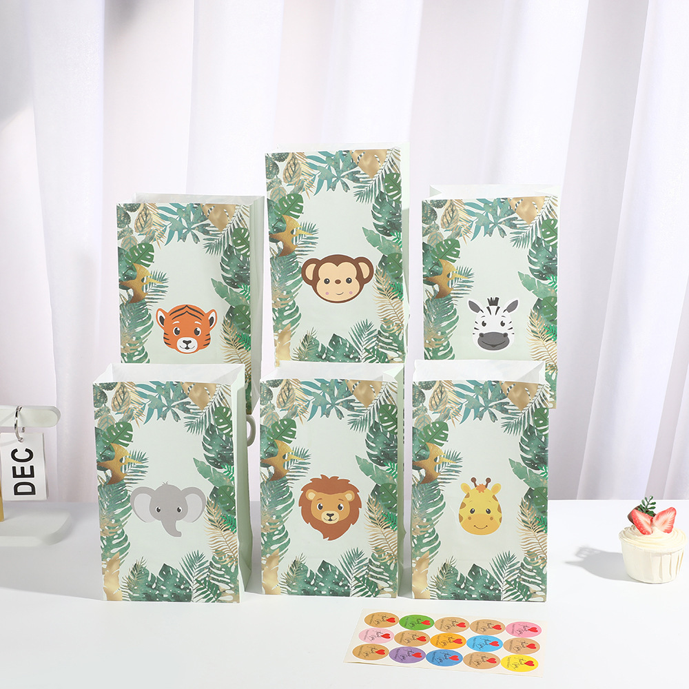 新款卡通森林动物生日背景布狮子大象主题儿童摄影生日派对背景布