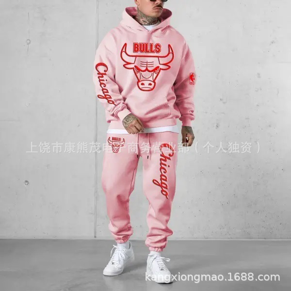 2025新款男士时尚舒适休闲运动连帽卫衣套装欧美跨境NBA休闲套装|undefined