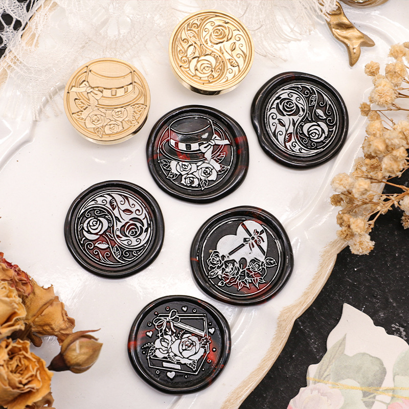 Sello de pintura de fuego cabeza de cobre patrón confectado sello de pintura de fuego cabeza talla Carta Europea planta sellado cera fábrica al por mayor