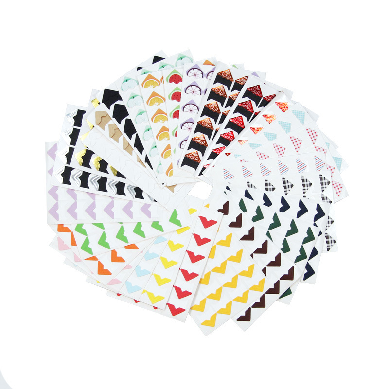 Factory Direct Sales Fixed Photo Corner Stickers H Retro DIY Photo Album Handbook Accessories 24 Pieces Paper Kraft Paper Corner Stickers