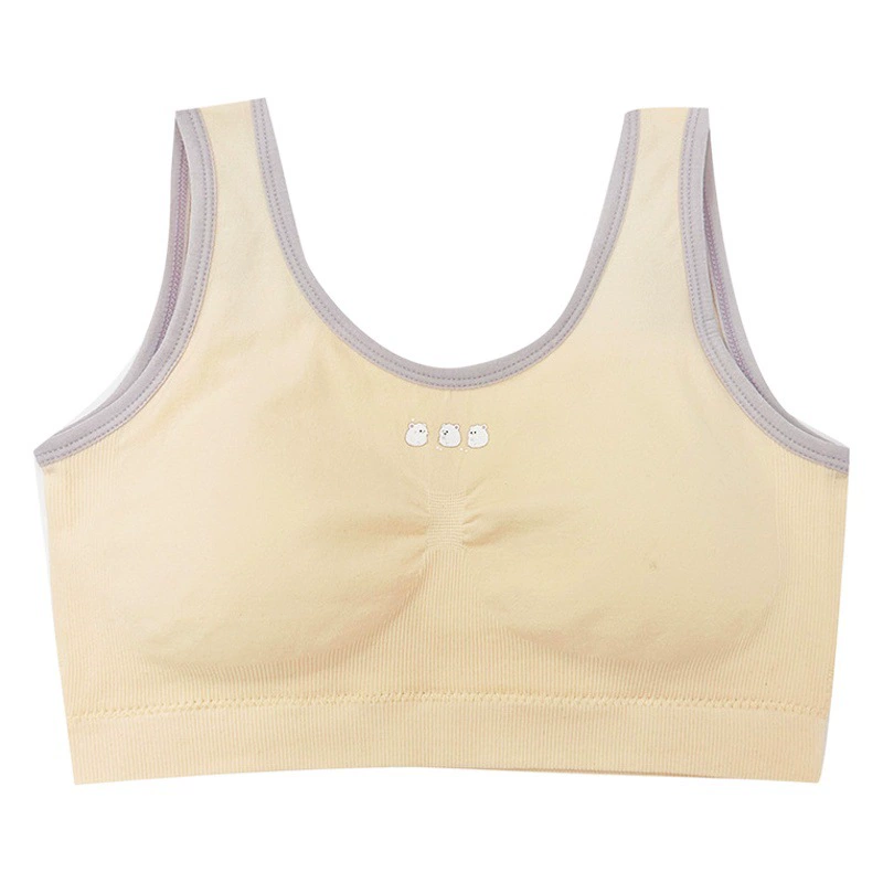 Жилет нижнего белья для девочек учащиеся младших классов фиксированная чаша чашка бюстгальтер дышащая удобная треугольная чашка студенческое нижнее белье оптом
