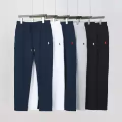 Cross-border Spring Autumn Lightweight Double-sided Knit Straight-leg Pants RL Pony Logo Casual Plus Size Loose Sports Long Pants Sweatpants