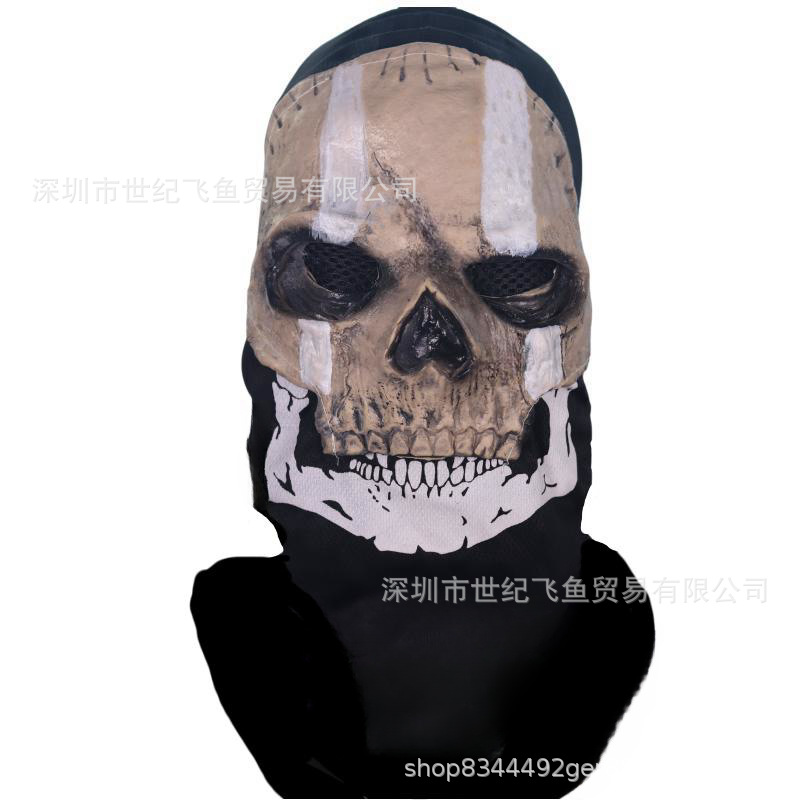 Ghost skull latex headgear bola de halloween horror divertido bufanda máscara llamada deber decoración