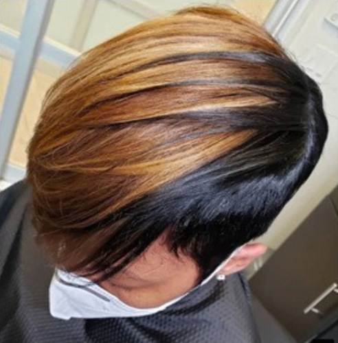 European and American Cross-Border Short Straight Wigs, Unisex, Golden Blonde to Ombre Black, Full Head Style—Manufacturer