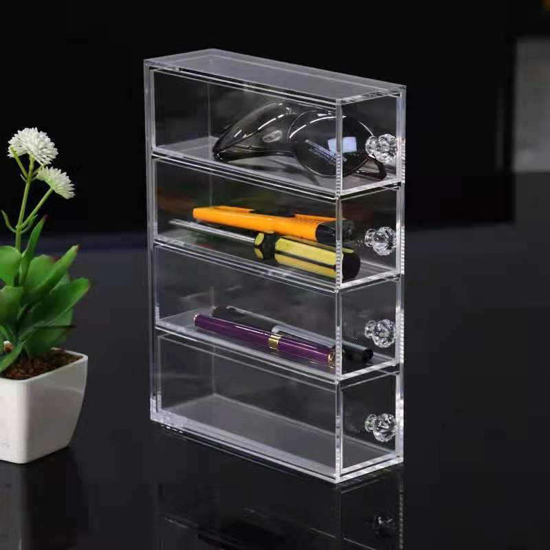 Transparent acrylic desktop makeup cosmetics Multi-Layer Display paper tape glasses sunglasses pen storage box drawer box