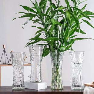 Large rich bamboo glass vase living room hydroponic flower arrangement lily vase extra large decoration vase home