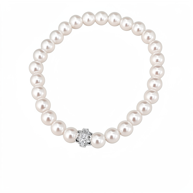 Elegante simple pulsera de perlas de piedra de silicio ligera pulsera de nicho de lujo alto temperamento al por mayor joyería de la mano