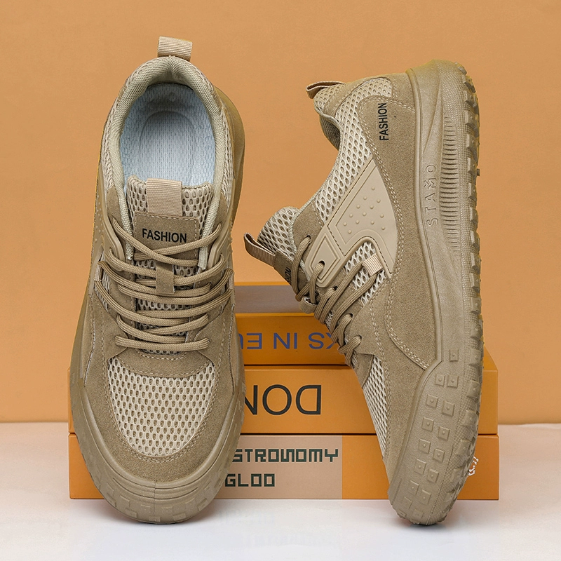 Обувь для охраны труда, мужская летняя дышащая сетчатая нескользящая износостойкая рабочая обувь, мужская модная обувь для строительной площадки, спортивная альпинистская обувь