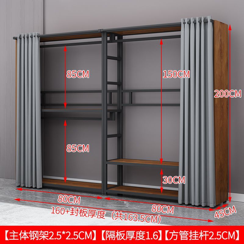 Colgar percha de ropa percha de gorra dormitorio combinación de armario de esquina engrosado engrosado simple ensamblaje armario de metal percha de piso