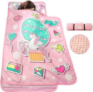 Kindergarten Printed Edge-Sealed Cartoon Anti-Kick Blanket Detachable Blanket Cushion Pillow Children's Nap Mat Thickened and Warm