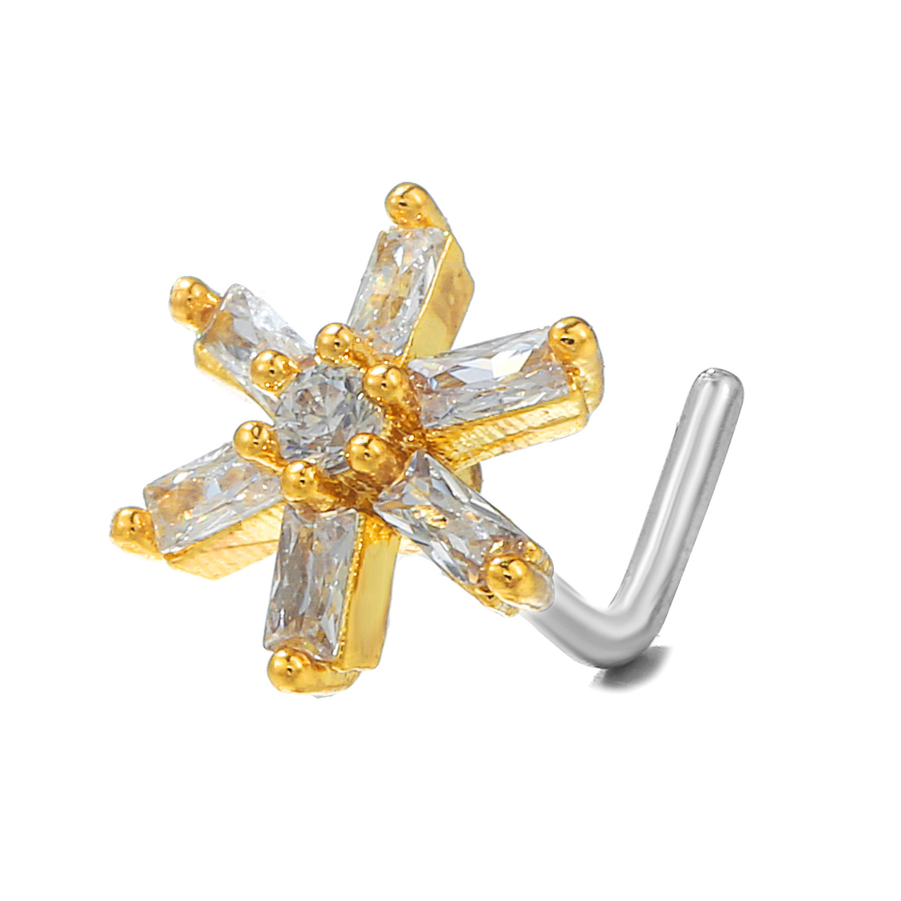 Fashion Geometric Copper Plating Zircon Nose studs 1 Piece