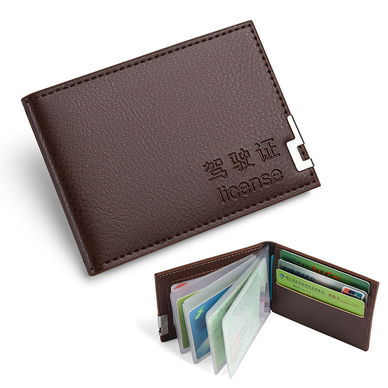 Funda de cuero para licencia de conducir, funda para tarjeta multifuncional para hombre, funda para tarjeta para licencia de conducir, carpeta para licencia de conducir, funda protectora dos en uno, bolsa de identificación