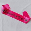 Cross -border popular single party etiquette with rose red single -layer custom etiquette ZUKUNFTIGE Braut
