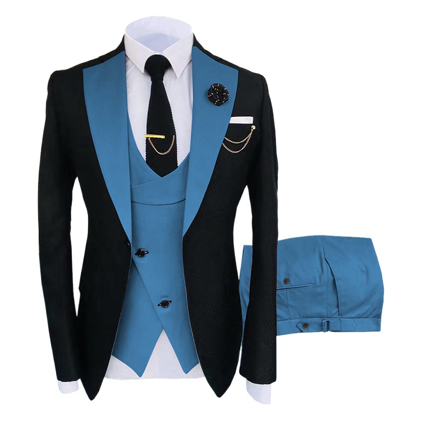 Transfronterizo exclusivo Venta caliente traje de los hombres traje de tres piezas boda Sina mejor hombre traje de entrega transfronteriza de los hombres