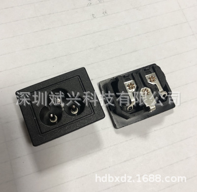 机柜插座 AC电源梅花型三孔大面板24*30.8 焊线脚上包脚