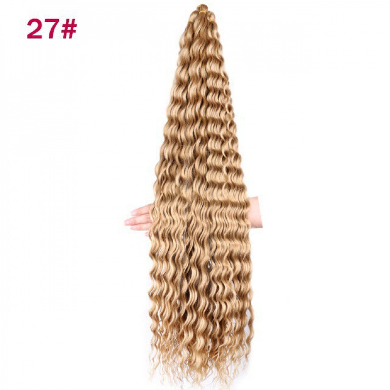 fibra de seda de alta temperatura pelucina de cabello de ganchillo cabello rizado onda profunda cabello Twist fibra de cabello trenzado