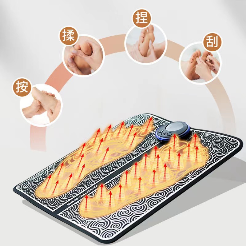 Inteligente EMS masaje estera del pie pulso fisioterapia pie Mat micro corriente pie masajeador de pies USB recargable