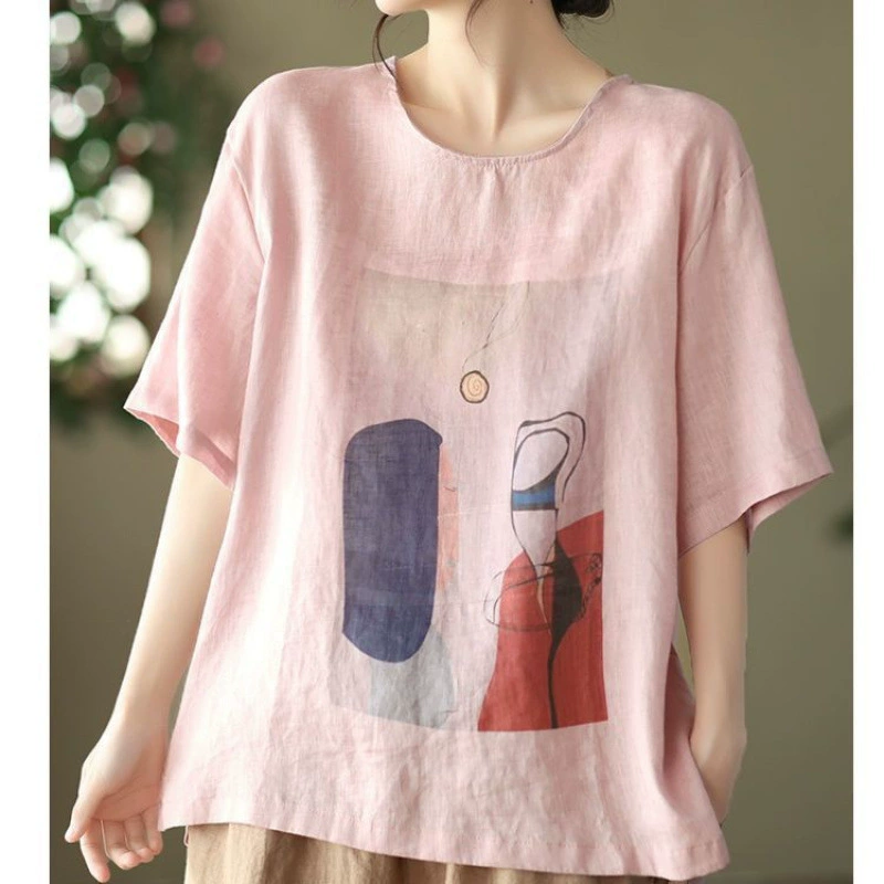 Новые женские топы больших размеров, жилеты, подтяжки, футболки без рукавов с круглым вырезом и принтом, свободные рубашки для мам, утягивающие фигуру.