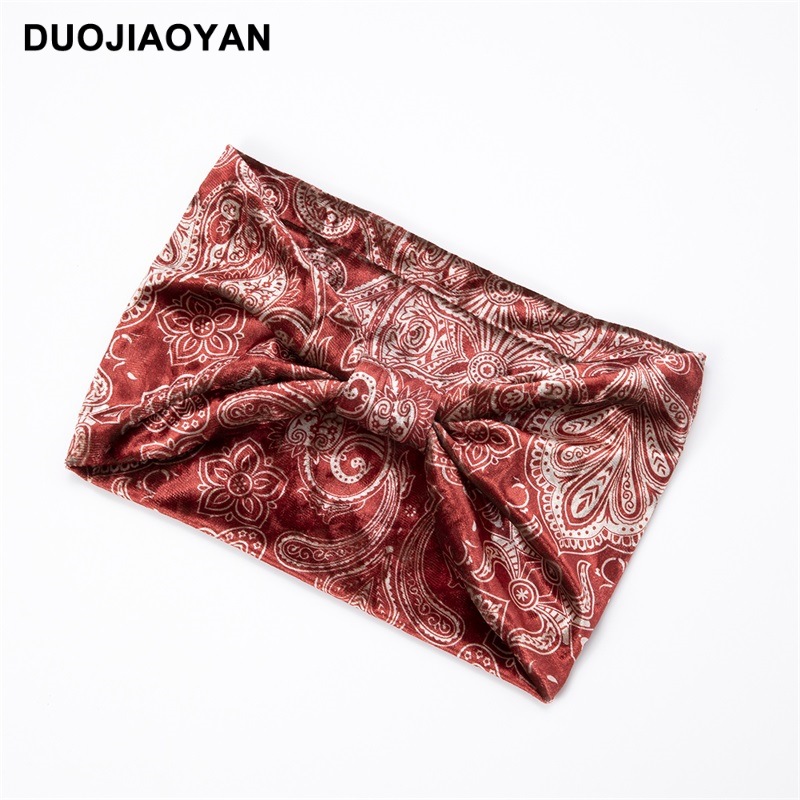 Heißer verkauf herbst und winter elastische breite rand samt kopftuch gedruckt taille obst blume stirnband_voghion.com