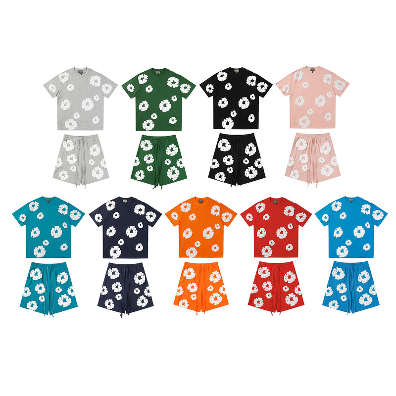 Cross-border Casual Stereo Foam Kapok Print Graffiti Short-sleeved Shorts Men's and Women's Hip-hop European and American Star's Shirt