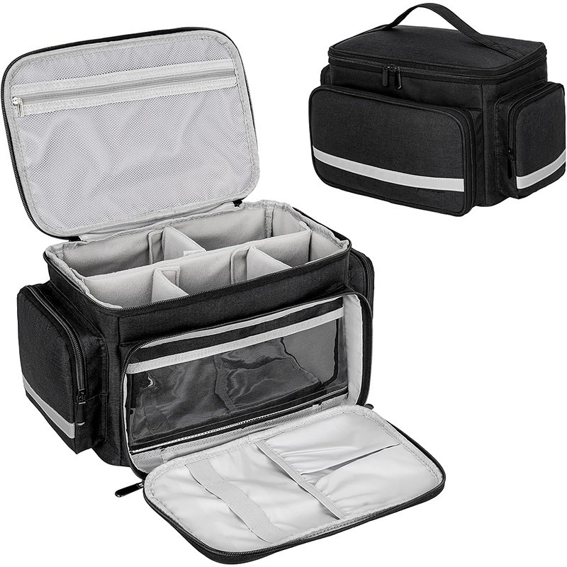 Family Health Nurse Storage Medical Kit with Removable Dividers, Pill Bottle Organizer, and Portable Bag