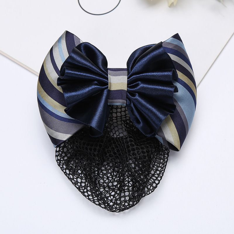 Korean-Style High-End Professional Collar Flower for Women, Bow Tie, Bank, Flight Attendant, Hotel Shirt Accessories, Striped Head Flower