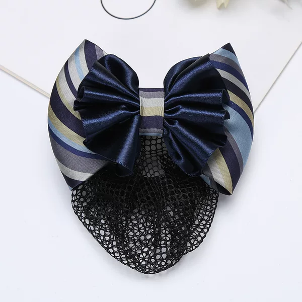 Korean-Style High-End Professional Collar Flower for Women, Bow Tie, Bank, Flight Attendant, Hotel Shirt Accessories, Striped Head Flower
