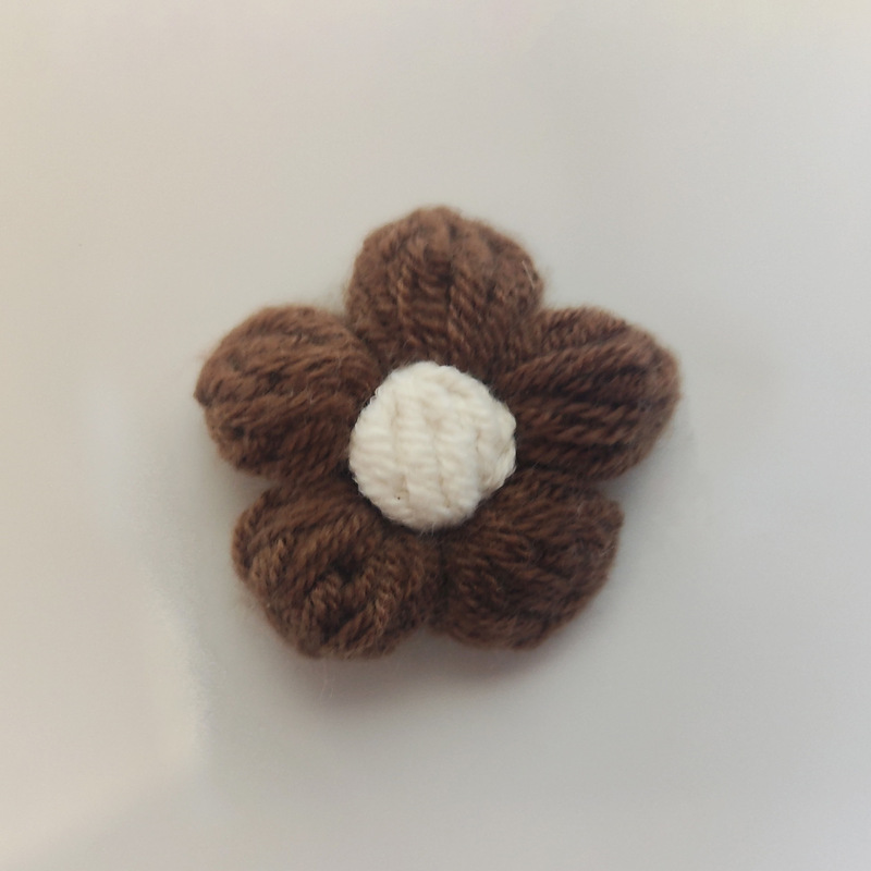 手工钩针泡芙花毛线花朵DIY发夹饰品配件胸花首饰包包服装辅料|undefined