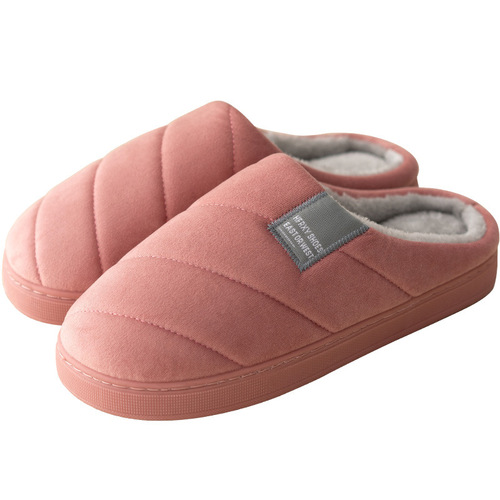 Winter Half Pack Cotton Slippers for Women, Winter Home Warmth Plush Soft Non-Slip Indoor Simple Cotton Slippers for Men