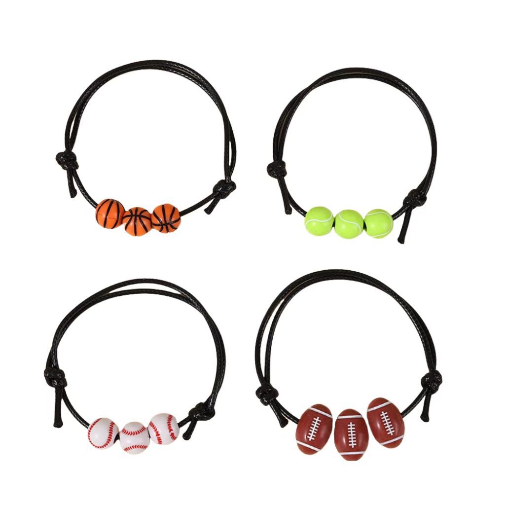 Basketball baseball softball tennis woven football bracelet