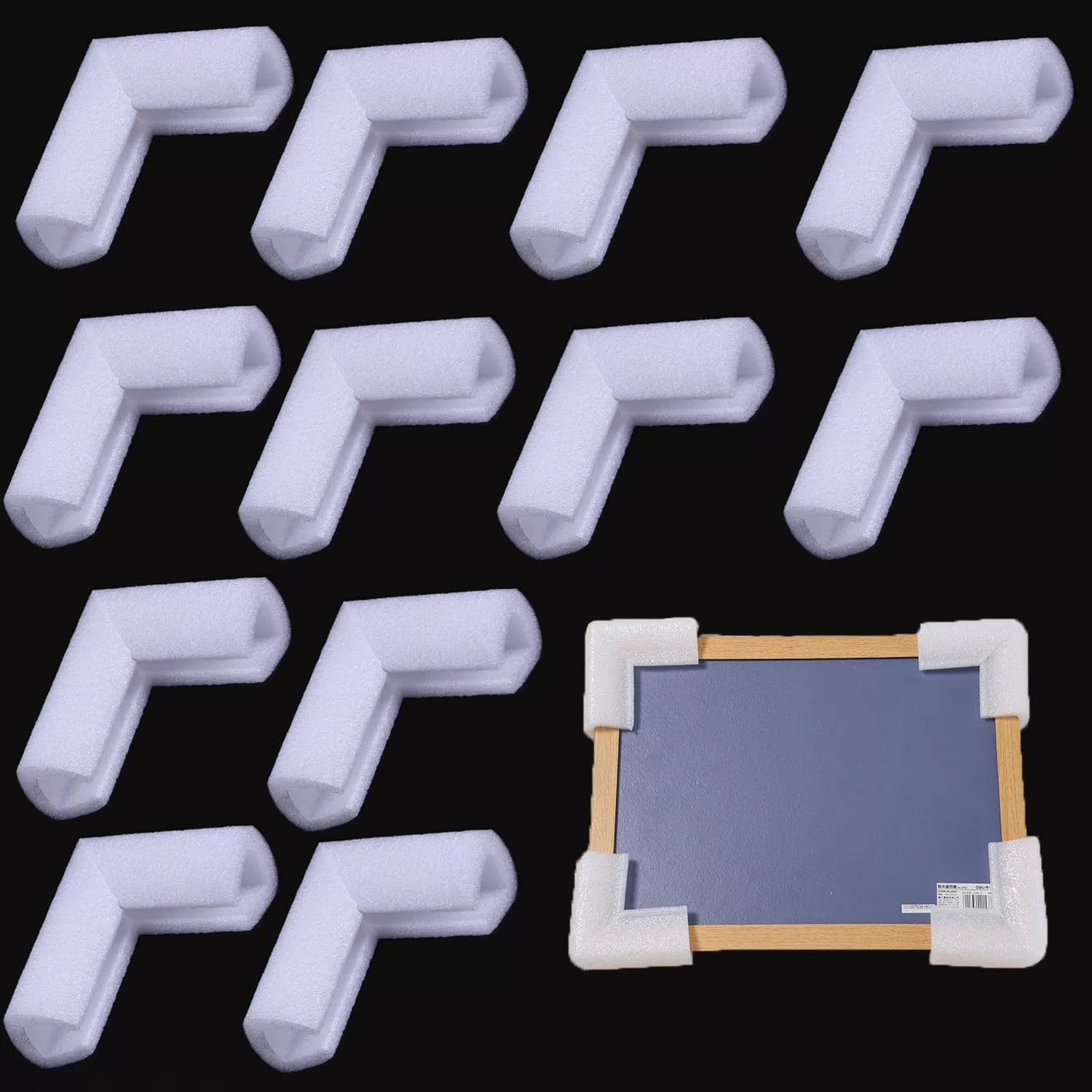 Угловые протекторы из хлопчатобумажной пены с белым жемчугом. 12-упаковка пенопластовых защитных уголок (ZLP). 240607 ）