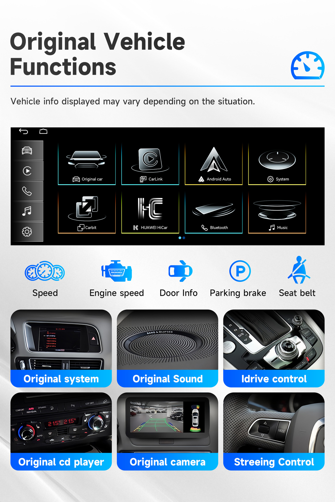 Suitable for 2013-2018 Audi Q3 car-mounted large-screen navigation system, GPS navigation all-in-one device, CarPlay player