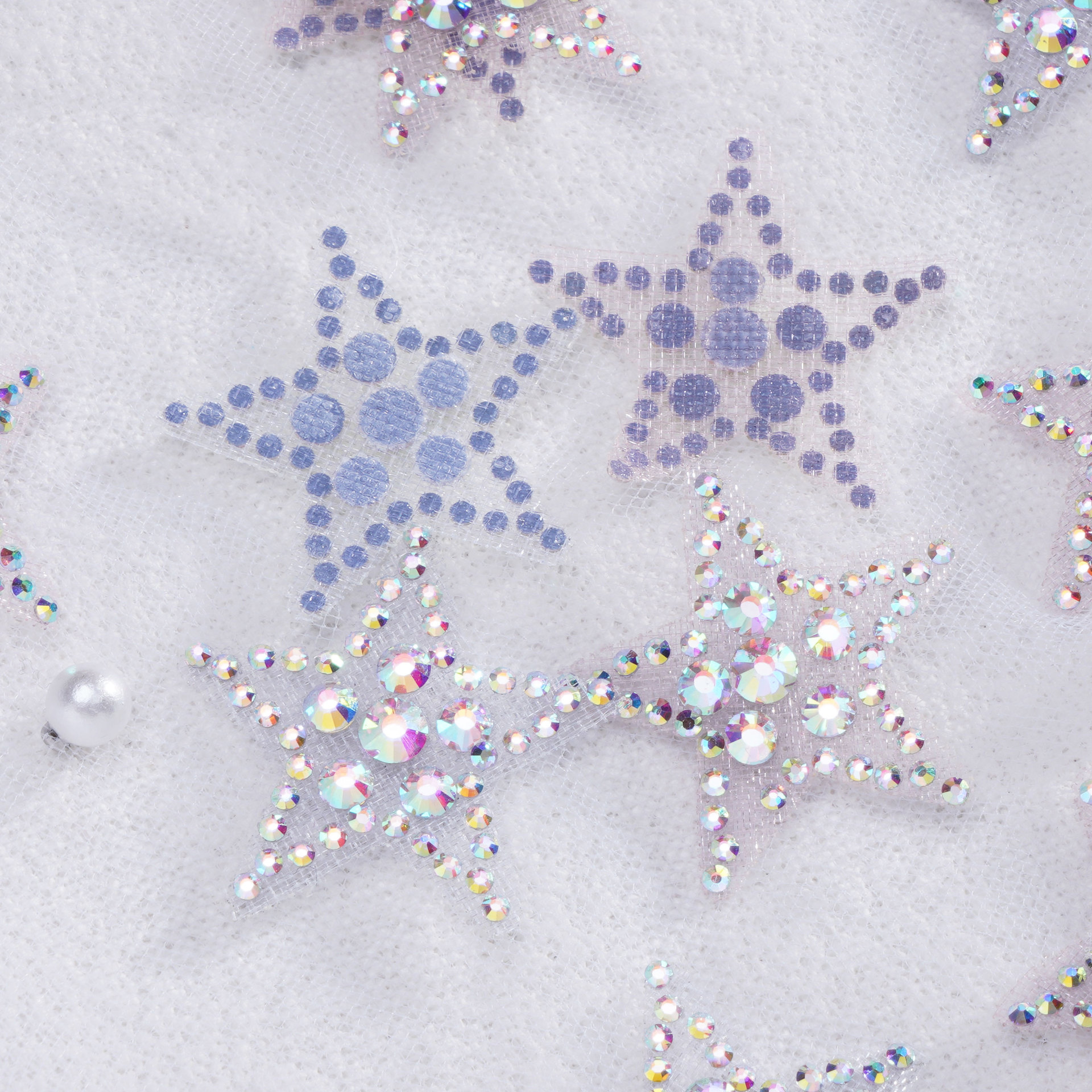 兆顺蕾丝网纱五角星烫钻贴ab彩水钻贴diy发饰发夹配件服装装饰贴