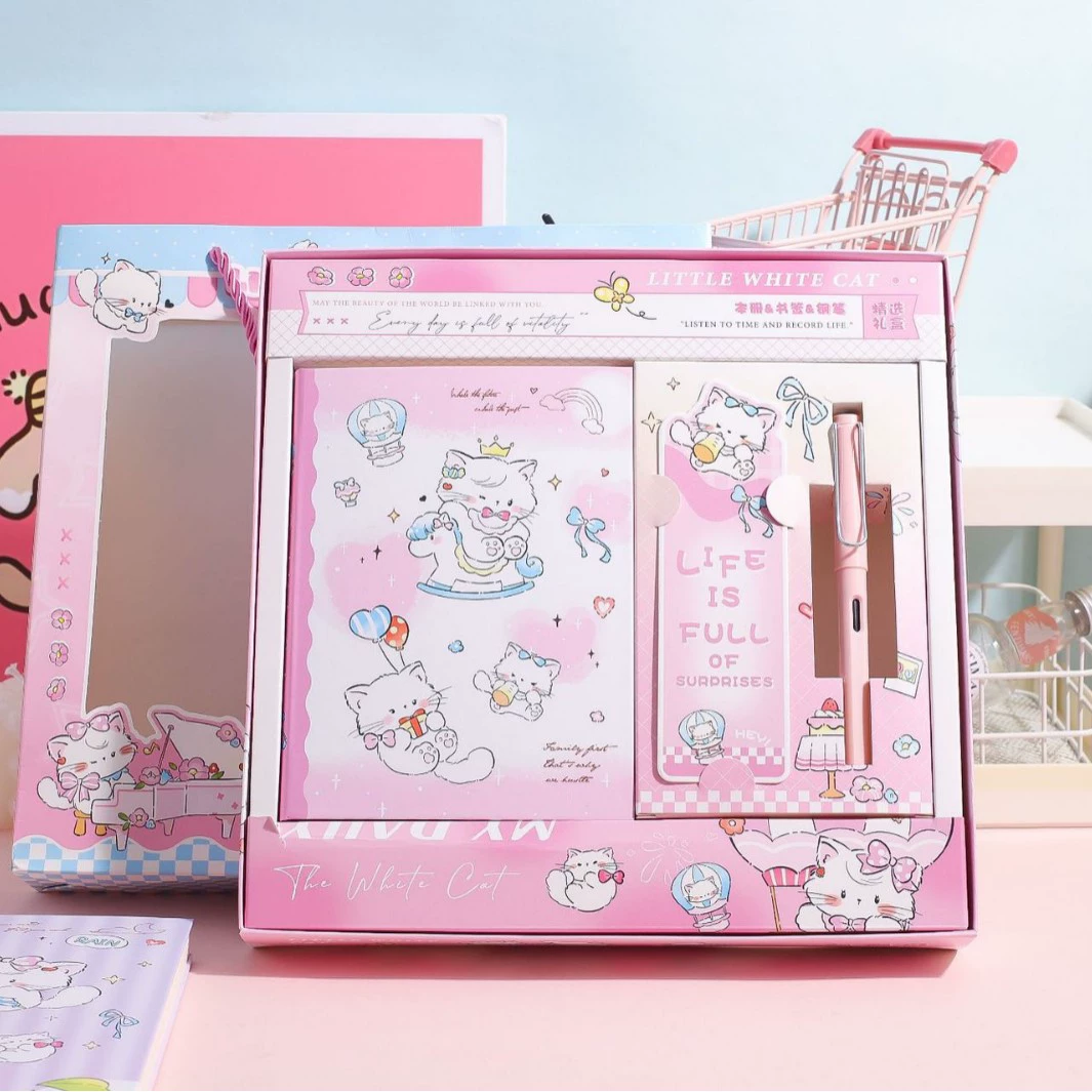 Новый продукт Jingu 36K Cat Meow подарочная сумка-набор с изящными закладками, ручками и тетрадями