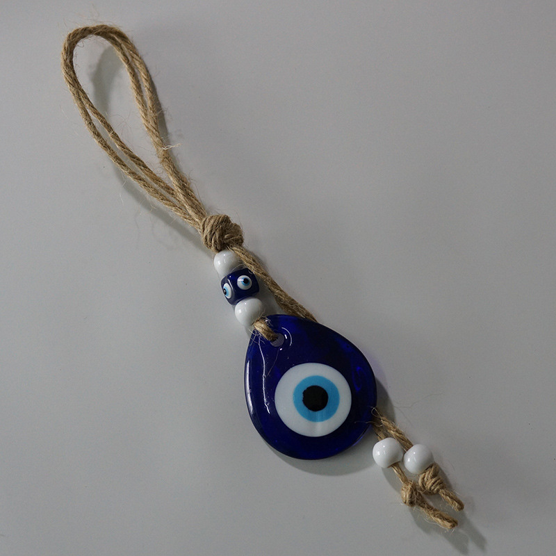 Mal de ojo cuerda de cáñamo gota de agua colgante Turquía Ojo Azul joyería colgante de cristal decoración de la pared buena suerte regalo
