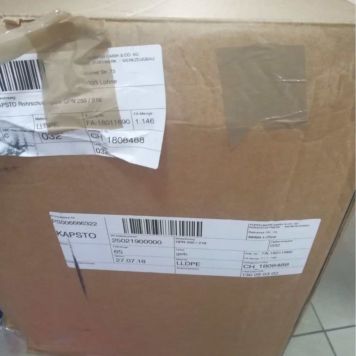 现货供应德国KAPSTO塑料盖GPN250 / 219 250 2190 0000