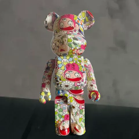 Bearbrick Violent Bear 1000%Plating Tide Playing Bear Hand -Office Toys Home Locker Ladder Van Gogh Qianqiu