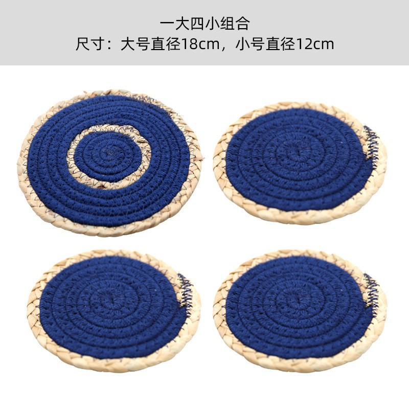 Jin Hao nueva tela de algodón tejido de encaje para platos tapete para platos restaurante creativo tapete posavasos tapete para mesa