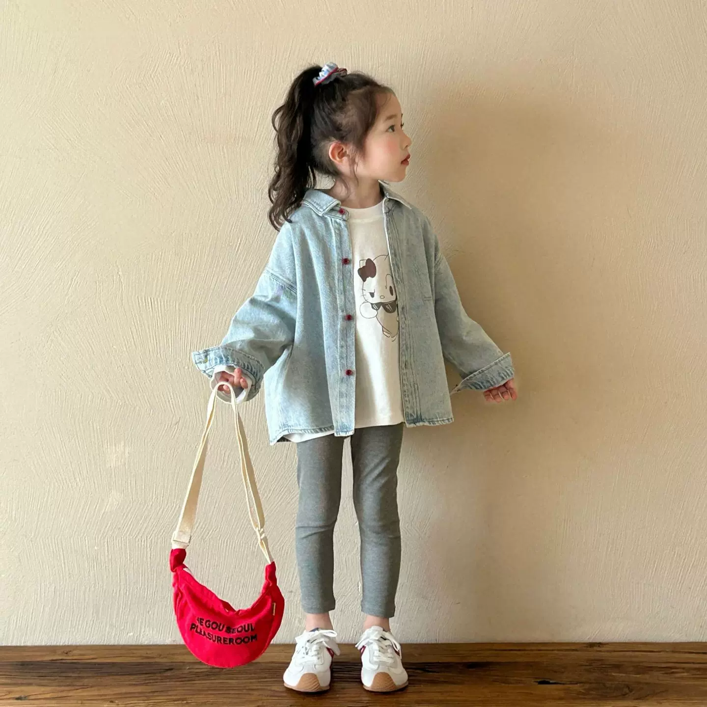 2025秋季新款童装 韩版童装 女童休闲风牛仔衬衫 幼儿园牛仔外套