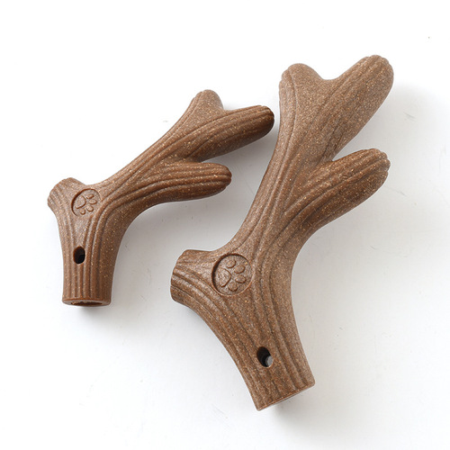 New interactive dog toys, pet chewing simulated tree branches, antlers and molars, wood fiber toys wholesale
