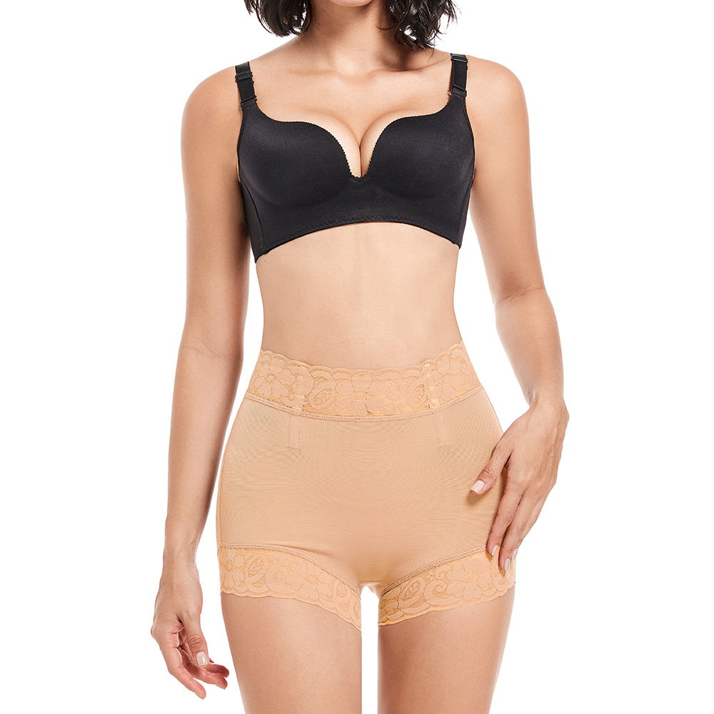 Butt Lift pantalones de cintura de malla de talla grande europeos y americanos, pantalones de vientre de cadera, pantalones de cintura de plástico triangular ajustados con corsé