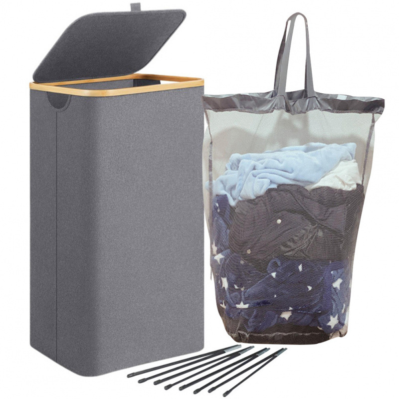 100L Dirty Clothes Bag Box Foldable Laundry Hamper Basket